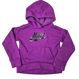 Nike Girls Purple Glitter Shimmer Pullover Hoodie XS 4-5